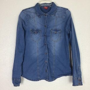 Guess Denim Button Down Top